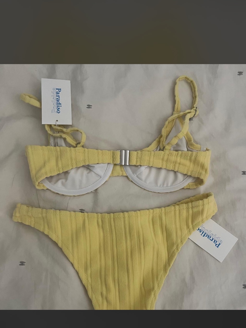 Nwt Poolside Paradiso Women's Ribbed Yellow Bikini Set, Similar To Triangl Style — image 2 of 4